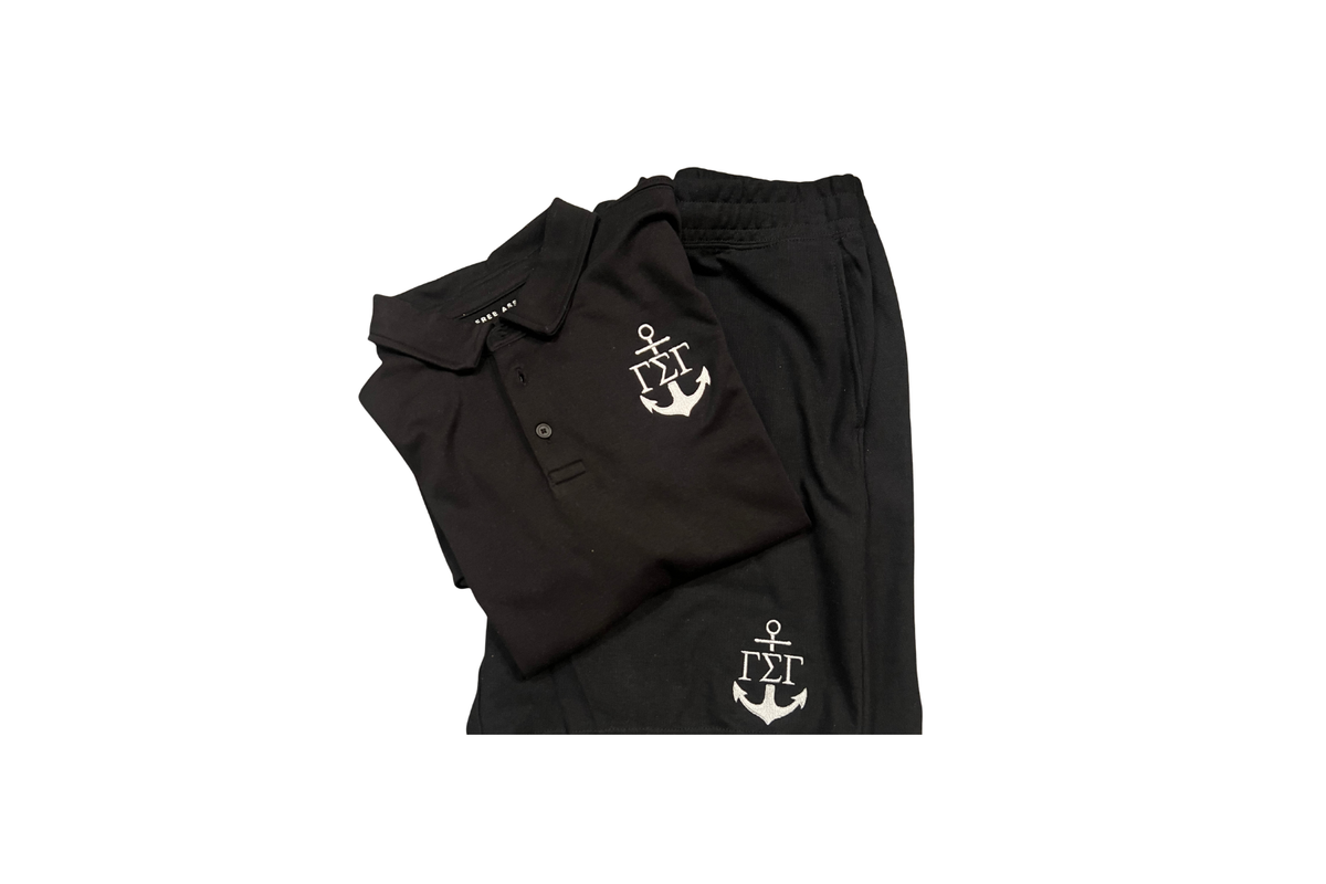 Men Anchor Short Polo Set