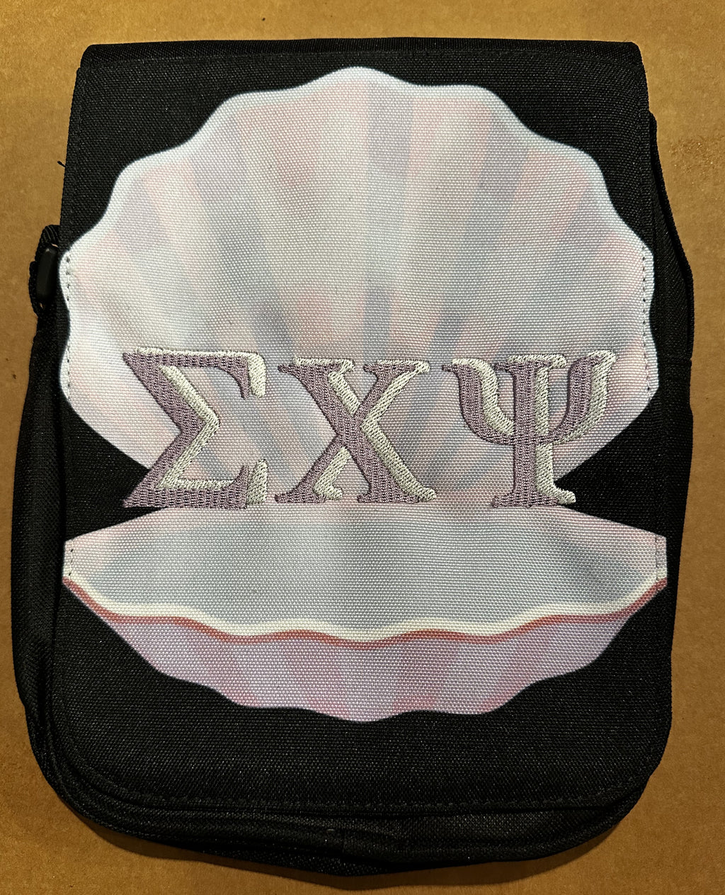ΣΧΨ Embroidered Crossbody Bag