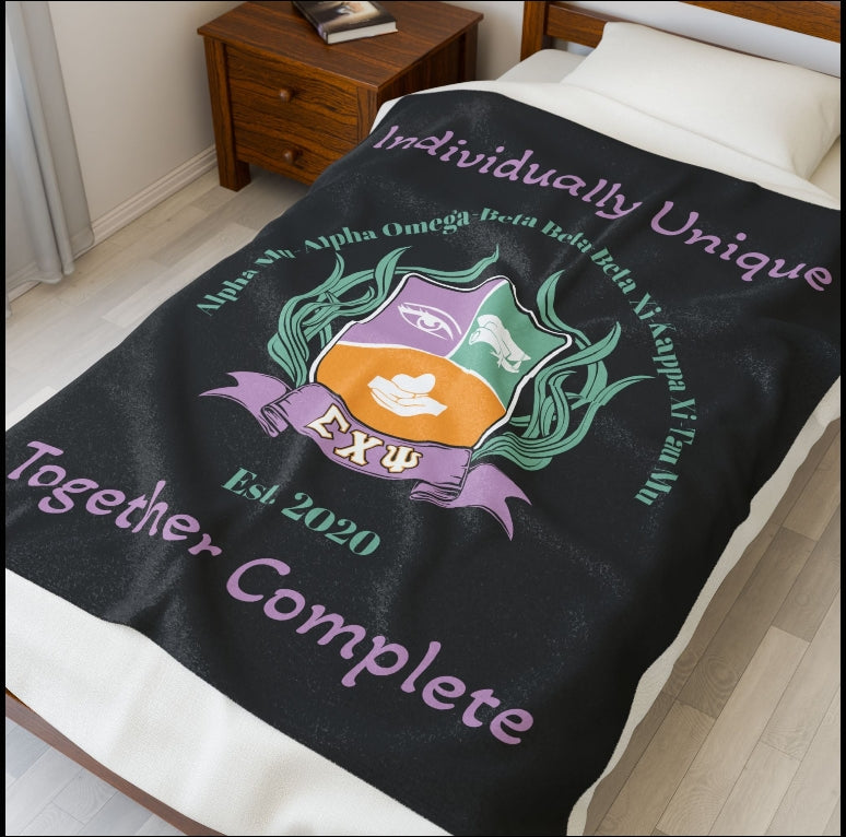 Individually Unique Velvet Blanket- Black